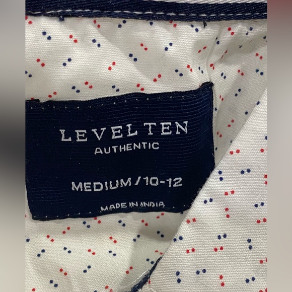 Level Ten Authentic Boys Woven Peached Poplin Short Sleeves Shirt Size M (10-12) - Picture 11 of 16